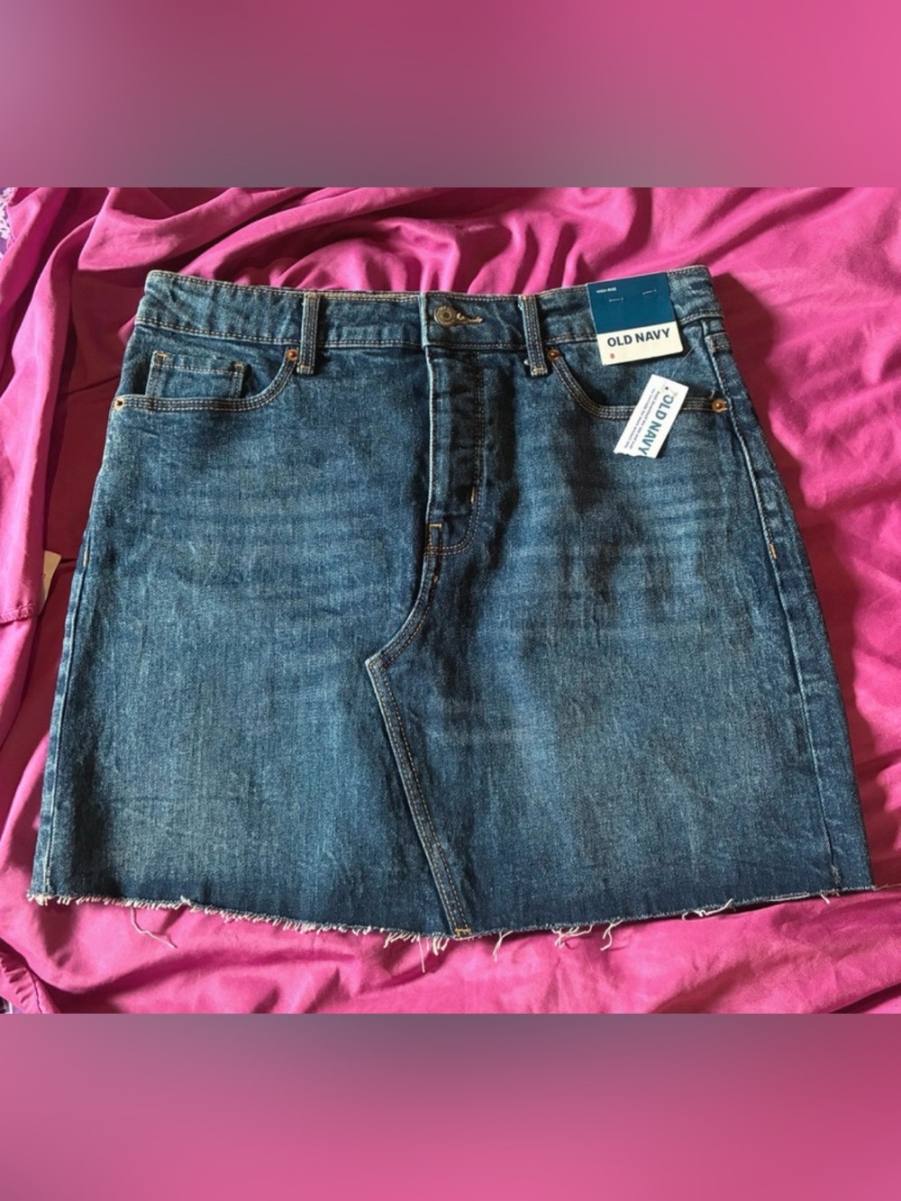 Old Navy High Rise Blue Denim Skirt size 8